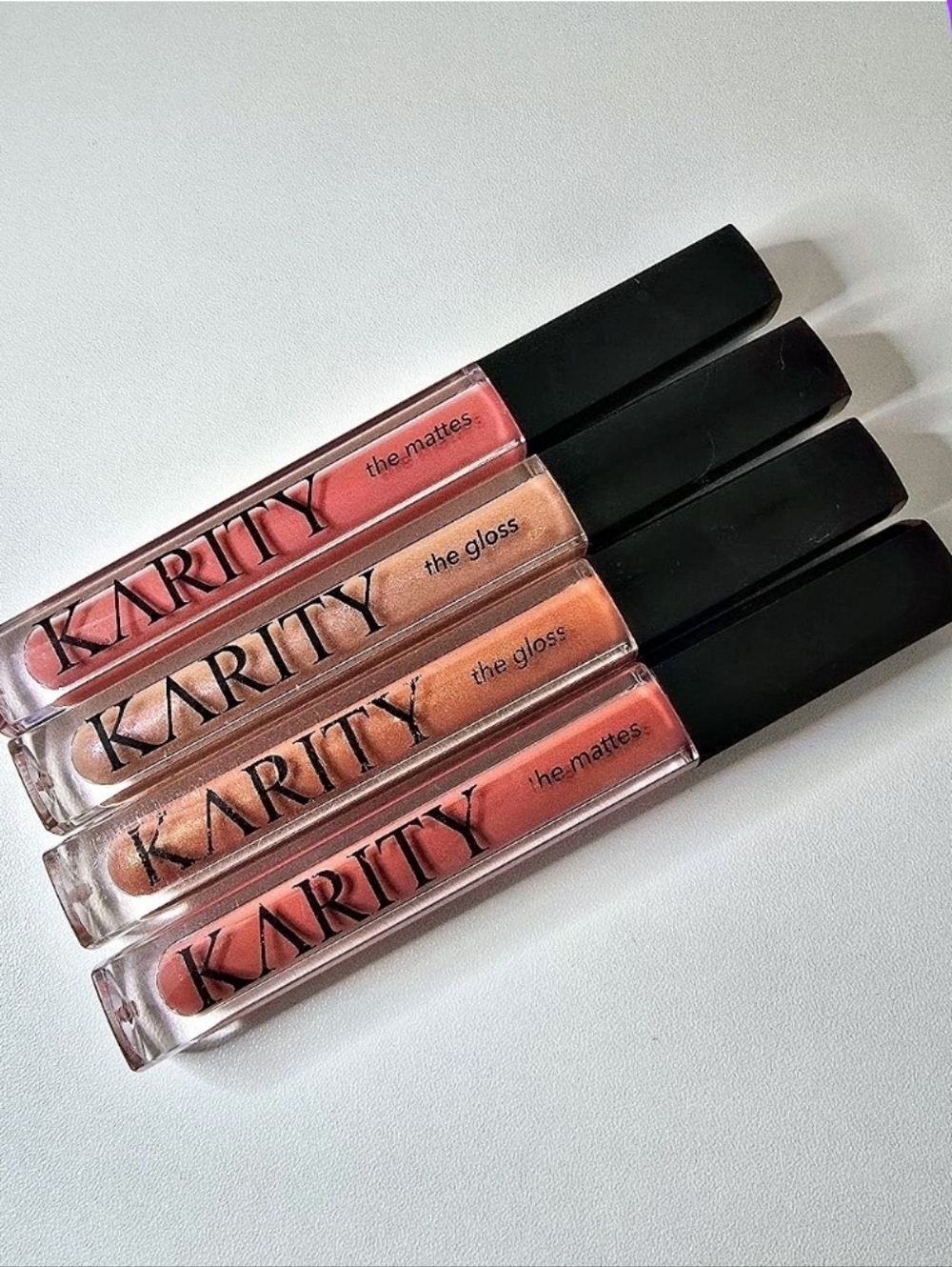 Karity Lip Gloss Set and Matte Balm Set - Warm Shimmer Shades